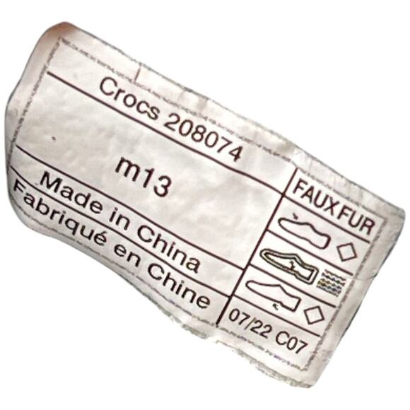 CROCS Classic Cozzzy Disco Glitter Sandal Men 13 Comfort Zebra Fur Lining 208074 - Picture 15 of 15